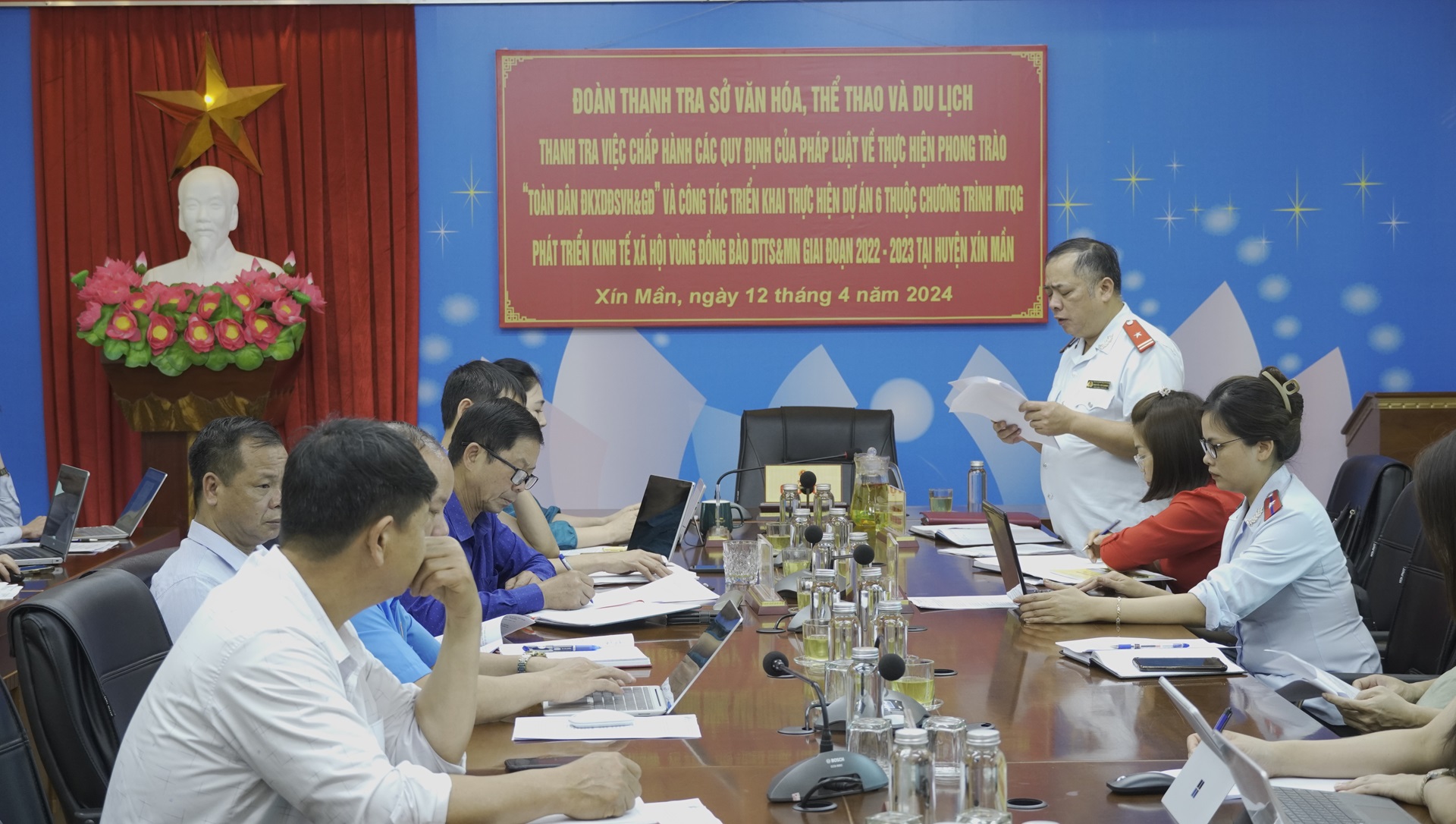 Đoàn thanh tra Sở Văn hóa, Thể thao và Du lịch thanh tra tại huyện Xín Mần