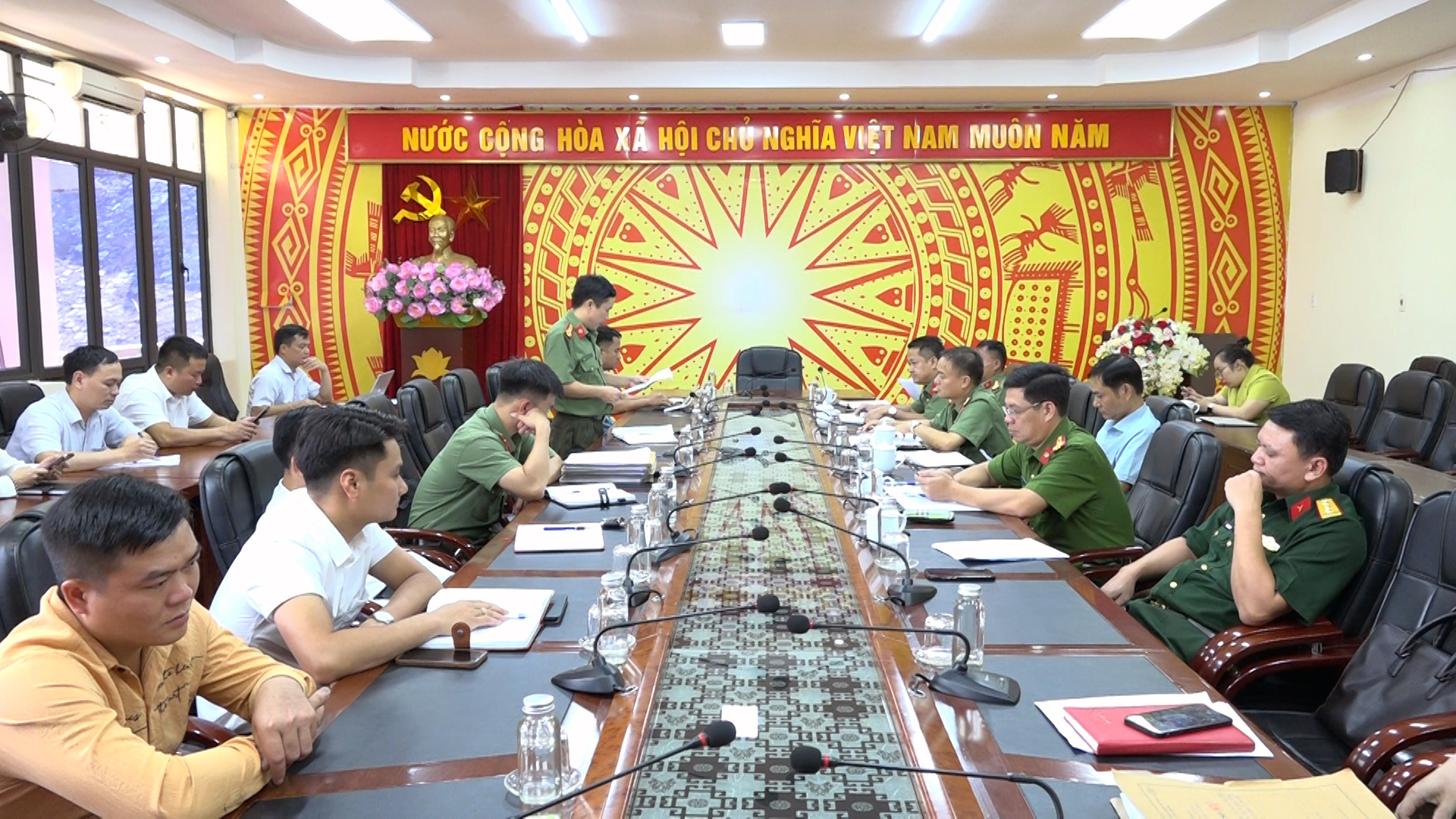 Đoàn kiểm tra Công tác phòng, chống khủng bố của tỉnh làm việc tại huyện Xín Mần