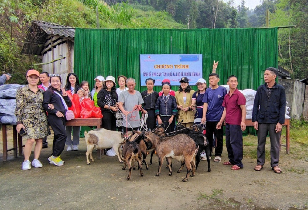 Hỗ trợ sinh kế nuôi dê sinh sản tại xã Cốc Rế