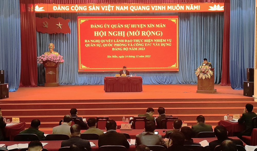 Hội nghị Đảng ủy quân sự huyện Xín Mần ra Nghị quyết lãnh đạo thực hiện nhiệm vụ Quân sự, Quốc phòng năm 2023