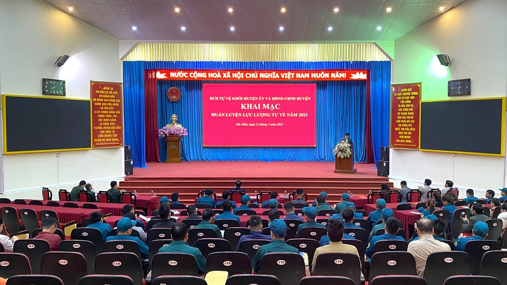 Khai mạc huấn luyện tự vệ Khối Huyện ủy-HĐND-UBND huyện năm 2023