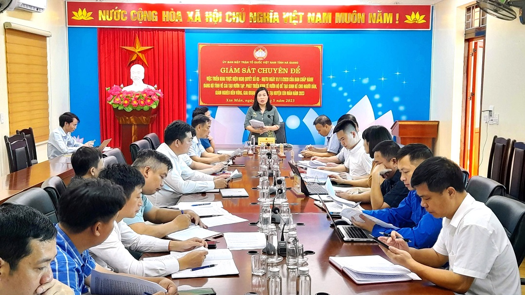 Uỷ ban MTTQ tỉnh Hà giang Giám sát Chuyên đề tại huyện Xín Mần